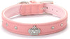Designer Rhinestone Dog Collars with Diamond Crown for Puppy Pet