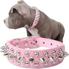 Adjustable Microfiber Leather Spiked Studded Dog Collars