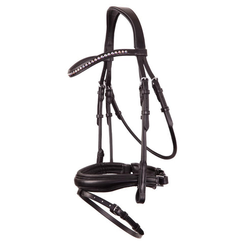 Black Designer D.D Leather Dressage Horse Bridle