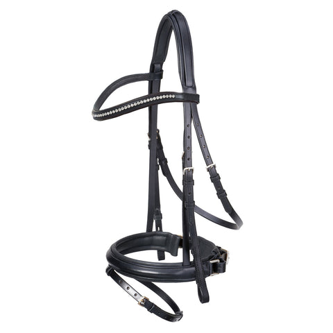 Black Designer D.D Leather Dressage Horse Bridle