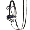 Black Blue Designer D.D Leather Dressage Horse Bridle