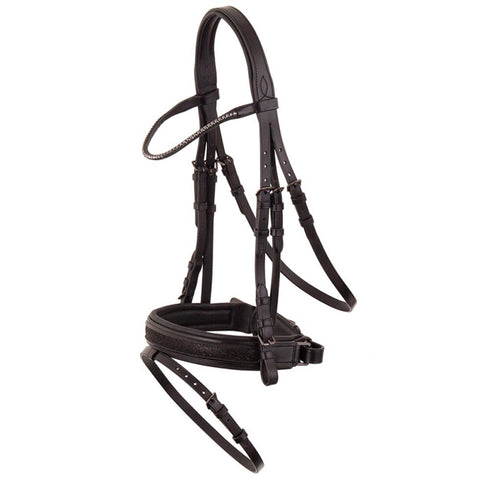 Black Designer D.D Leather Dressage Horse Bridle