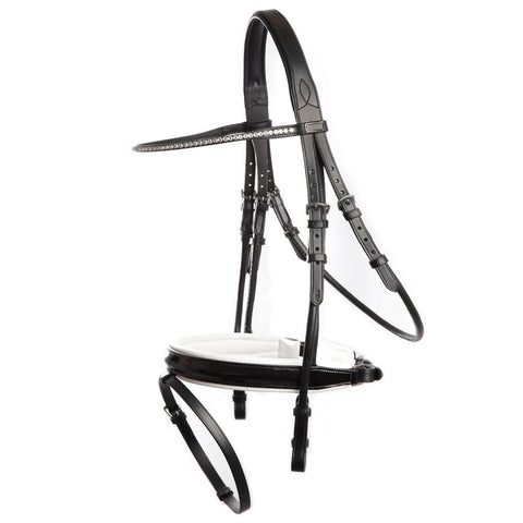 Black Designer D.D Leather Dressage Horse Bridle