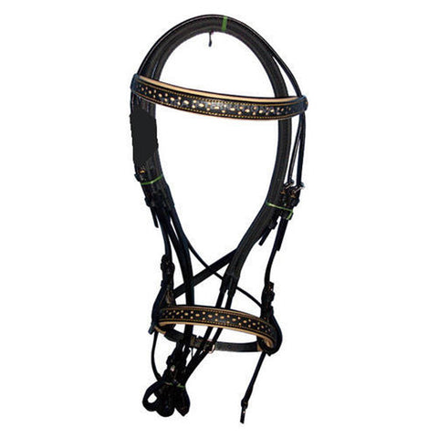 Black Designer D.D Leather Dressage Horse Bridle