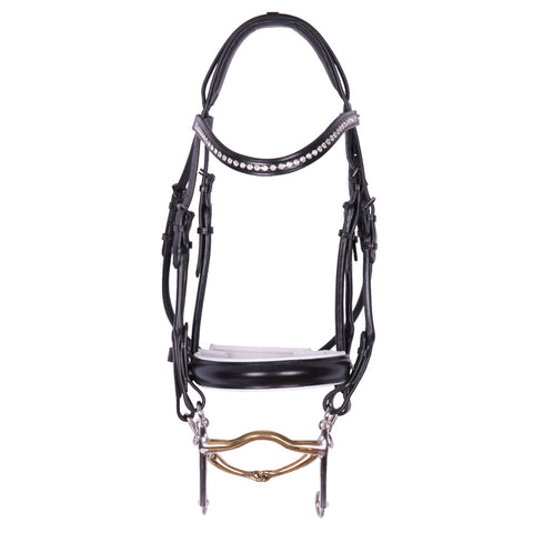 Black Designer Leather Dressage Horse Bridle