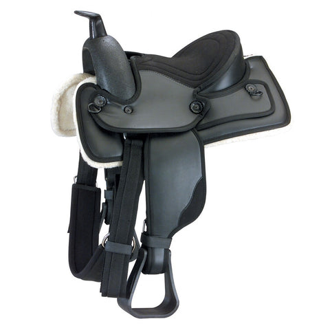 Black D.D. Leather Western Saddle