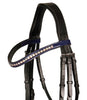 Black Blue Designer D.D Leather Dressage Horse Bridle