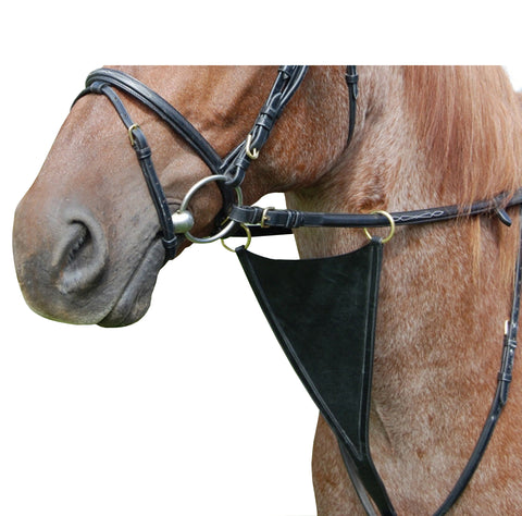 Black DD Leather Martingale with Belly Protector/Brass