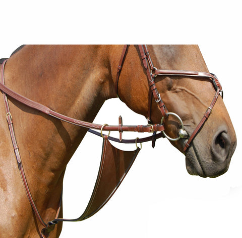 Brown DD Leather Martingale with Belly Protector/Brass