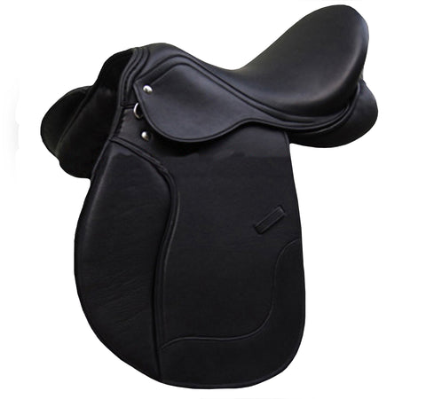 Black D.D Leather Dressage Horse Saddle