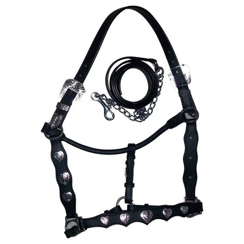 Designer Black Leather Halter