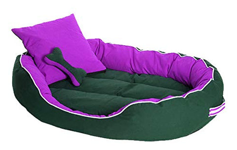 Soft Reversible Elite Dog/Cat Bed with 2 Extra Pillows