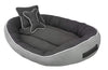 Elite Dog/CAT Bed Soft Grey & Black Reversible with 2 Extra Pillows