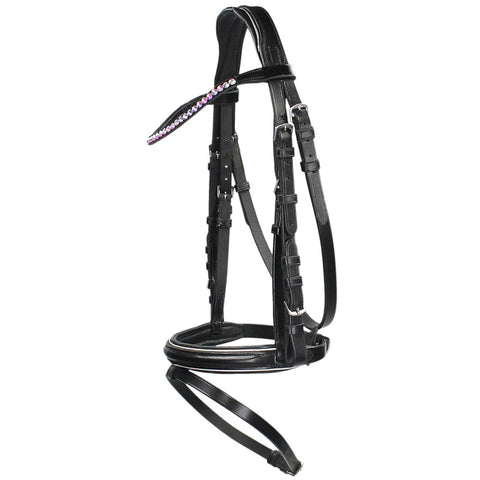 Black Designer D.D Leather Dressage Horse Bridle