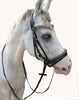 Fancy Leather Center Pearl with Clear Crystals Browband