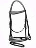 Red Black D.D Leather Bridle with Rubber Rein