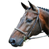 Fancy Leather Center Pearl with Clear Crystals Browband