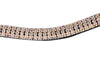 Fancy Leather Center Pink Pearl with Clear Crystals Browband