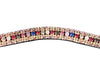 Fancy Multicolor Leather Center Pearl with Clear Crystals Browband