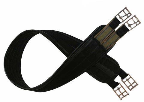 Black Leather Waffle Girth