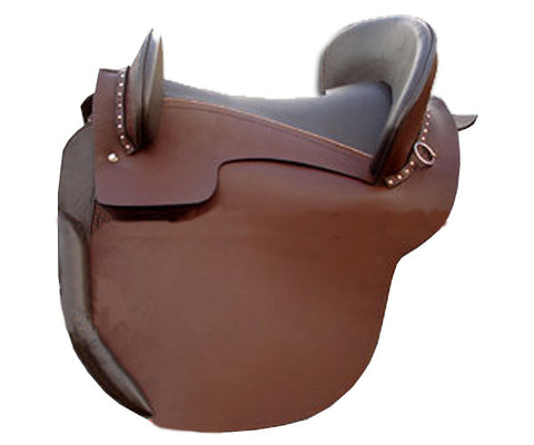 Hand Carved Brown Western Barrel Saddle