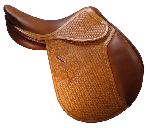 DD Leather Comfortable Golden Brown English Saddle