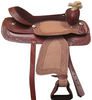 Hand Carved Brown Western Barrel Saddle